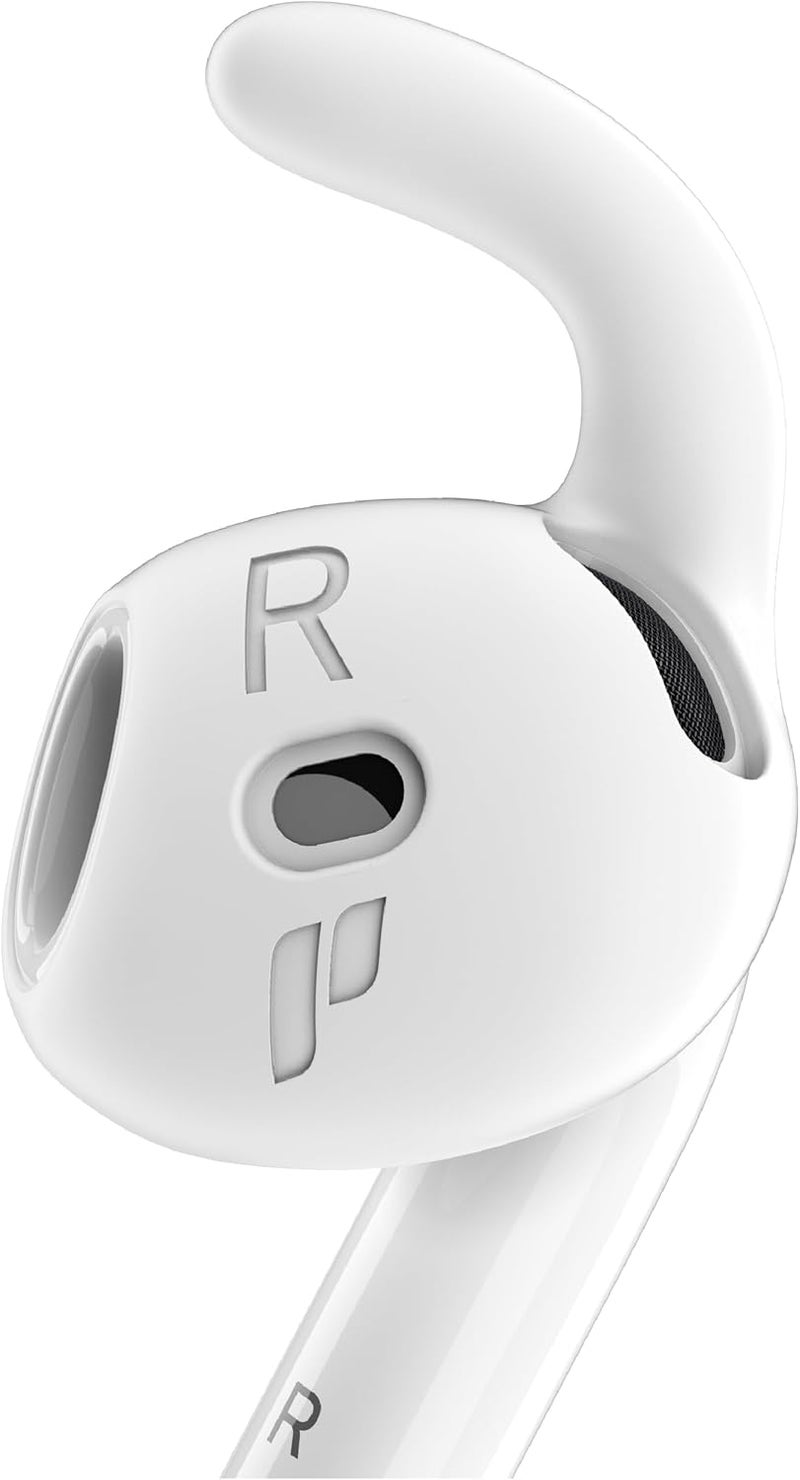 Proof Labs 4 Pairs for AirPods 4 Ear Hooks Covers [Added Storage Pouch] Accessories Compatible with Apple AirPods 4th Generation (White) - Image 1